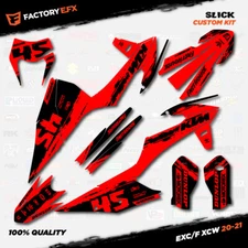 Black Red Slick Racing Graphics Kit fits KTM 20-23 EXC EXCF XCW 200 250 300 450