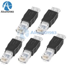 5PCS USB A Female To Male Ethernet LAN RJ45 10/100Mbps Network Connector Adapter