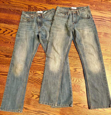 LOT 2 BOYS JEANS LEE DUNGAREES 14 SLIM ADJUSTABLE WAIST EXCELLENT CONDITION