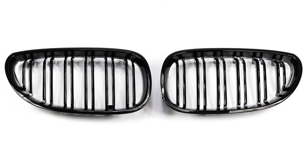 Nieren Niere Glanz Schwarz Doppelspeichen FüR BMW 5Er E60 E61 Grill KüHlergrill-image