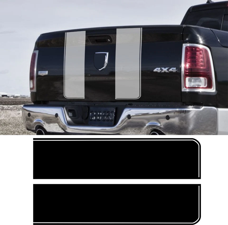 Juego de 4 calcomanías de vinilo para puerta trasera rayas capó Dodge Ram 1500 gráficos de carreras Foto 2 de 4