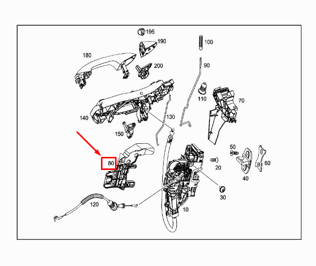 MERCEDES-BENZ C W205 Türschlosshalterung vorne rechts A2057230414