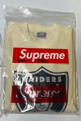 SUPREME X RAIDERS NFL '47 Brand-Natural Thermal Shirt M SS19 BRAND