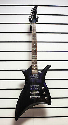 Electric Guitar Crafter Rg600 Metallic Black Heavy Metal Style X32 Ebay