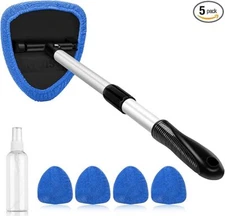 Windshield Cleaner Tool, Car Interior Detailing Cleaning Kit with Extendable Han