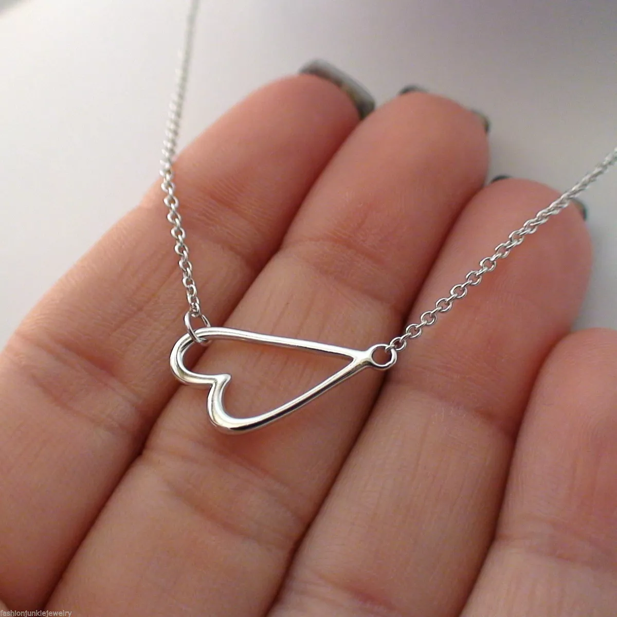 Slanted heart necklace sale