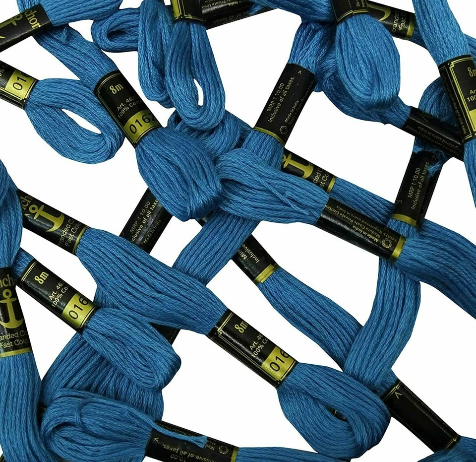 Anchor Threads Stranded Cotton Thread Cross Stitch Hand Embroidery Floss Blue - Image 3 of 4