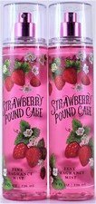 QTY 2 Bath  Body Works STRAWBERRY POUND CAKE Fine Fragrance Body Mist Spray 8Oz