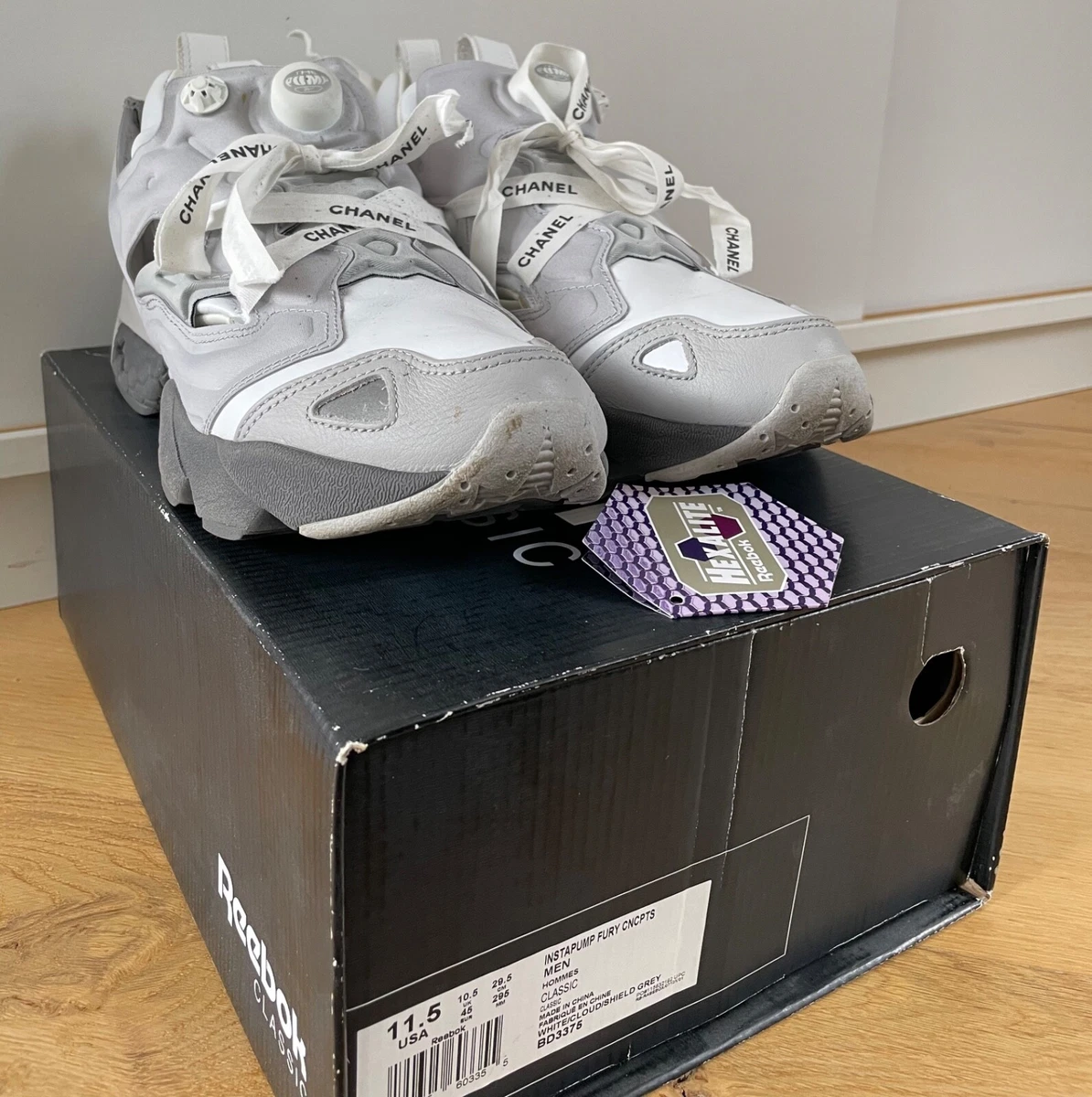 Concepts x Reebok InstaPump Fury CC Mens Size 6 White Cloud/Shield Grey‎ BD3375 Reebok Concepts x InstaPump Fury  main image 2