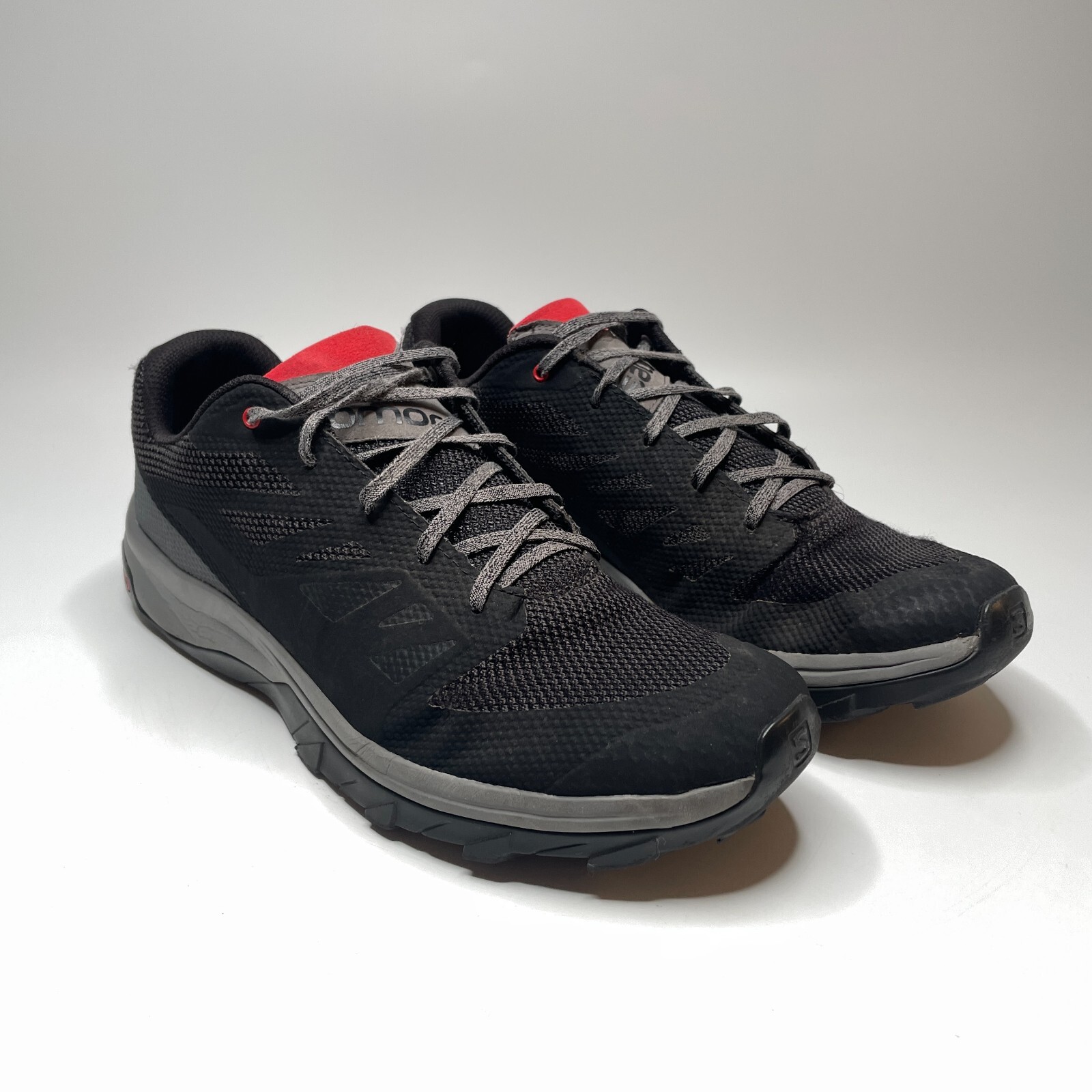 SALOMON Outline Nero Grigio Rosso Scarpe da Trail Running Sportive Uomo Taglia 12 5