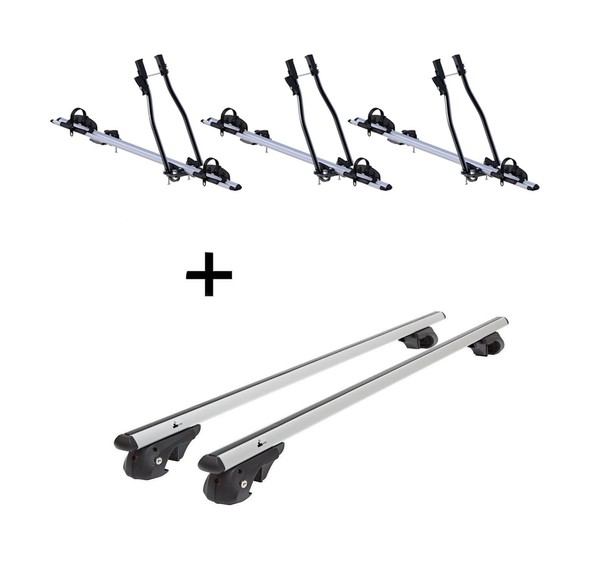 3X FahrradträGer Sagittar+DachträGer VDP004 L FüR FüR Audi A4 Avant 8E/B7 04-'08-image