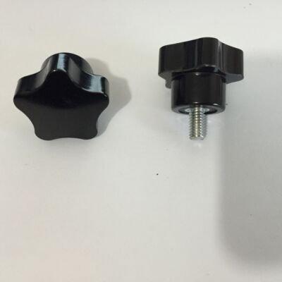 20 Pcs Black Plastic M6x32x10mm Male Threaded Knurled     Knob #W5