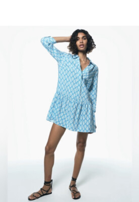 blue mini dress flowy PRETTYGARDEN Women's Summer Strapless Tube Mini Dress Off Shoulder Smo main image 1