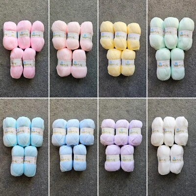 James C. Brett Super Soft Baby Double Knitting DK Wool Yarn Crocheting X5 Balls