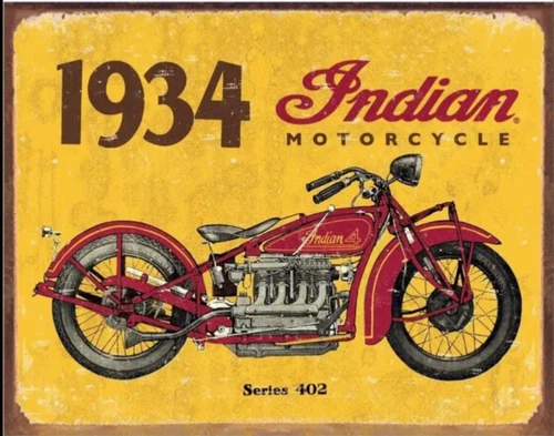 Indian Motorcycle Vintage Metal Sign  8 x 12