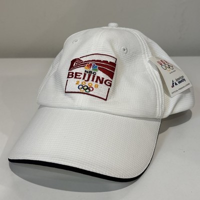 NWT Beijing Olympic Hat Cap Mens White  Nike Golf Fit Dry 2008 NBC USA