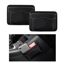povtii 2 PCS Car Seat Side Pocket Organizer, 7.1 5.1 1.6 inches, 2 Black