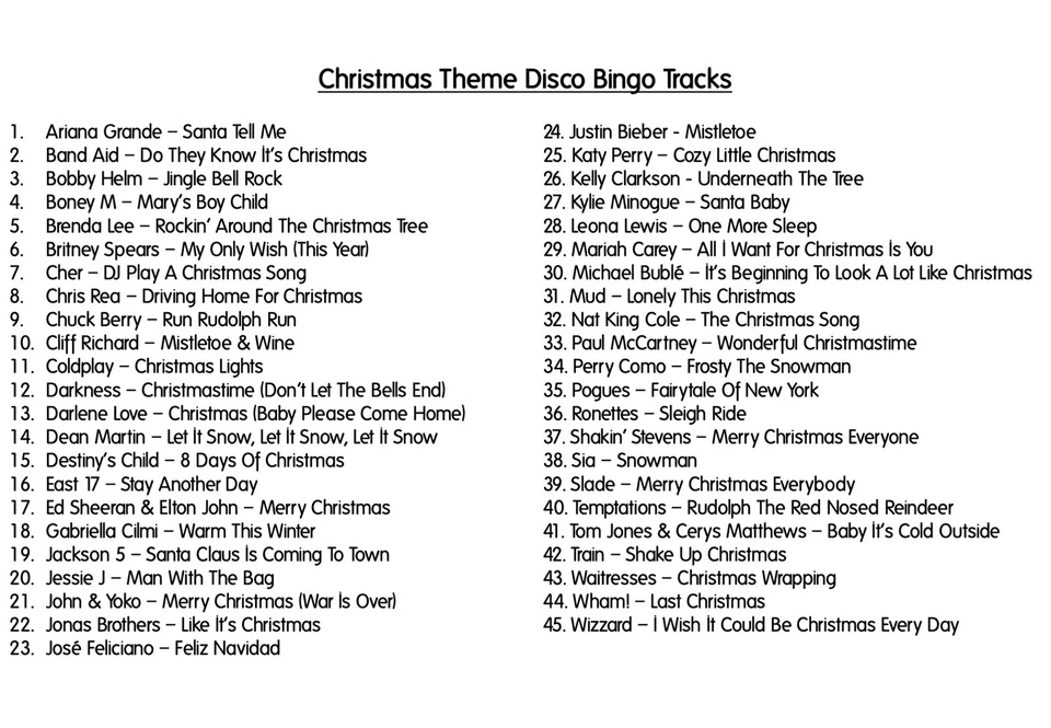 Fun Music Game Disco Bingo - Christmas Theme 25 Tickets - Image 3 of 3