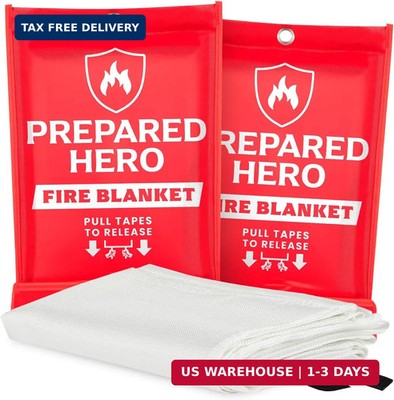 Prepared Hero Emergency Fire Blanket - 2 Pack - Fire Suppression for Kitchen, 39