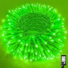 200 LED Green Christmas Lights 66ft Connectable Indoor/Outdoor 8 Modes