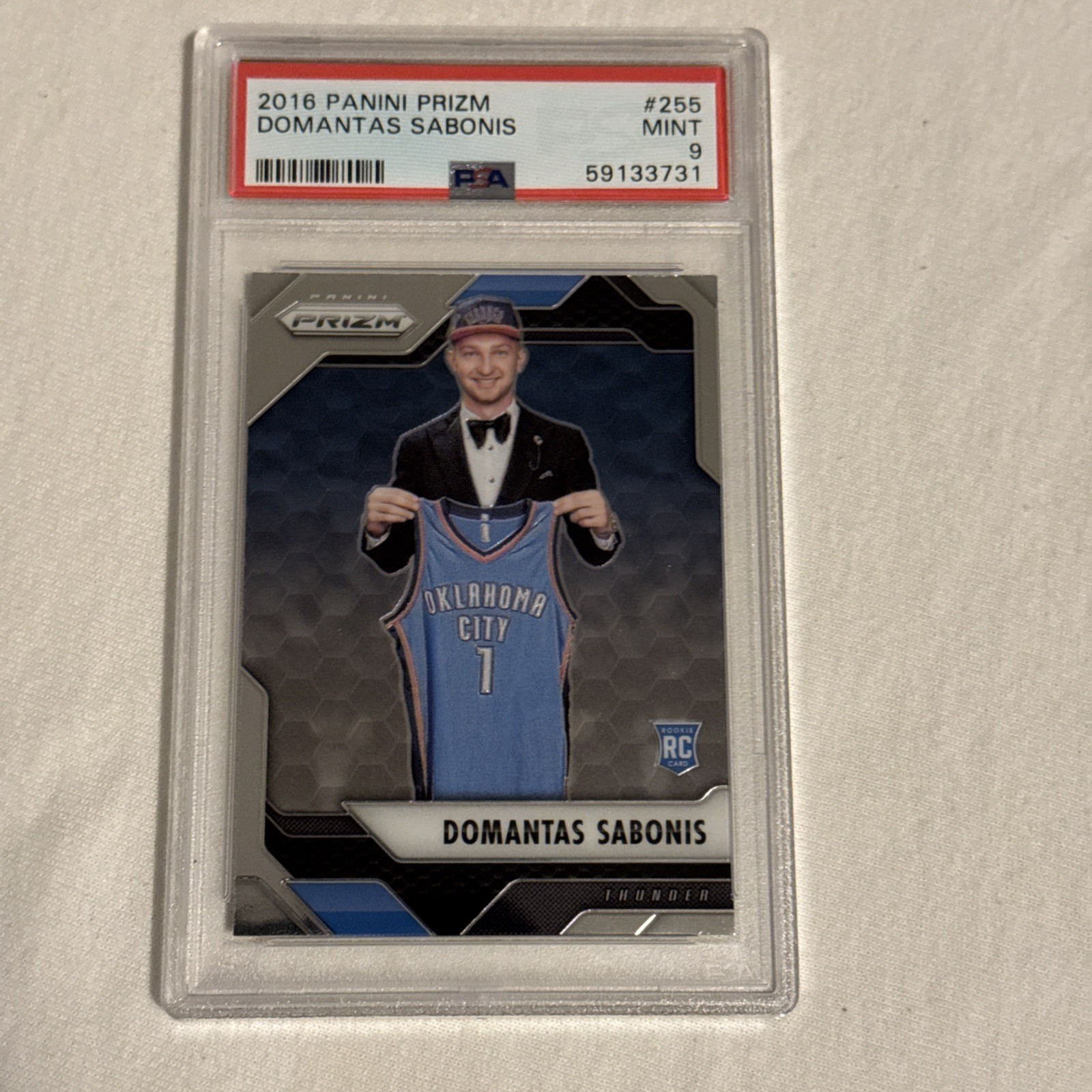PSA 9 2016-17 Panini Prizm Domantas Sabonis Base Rookie RC #255 - Kings “BEAM”