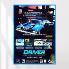 DRIVER Playstation 1 POSTER Retro Game Advert Advertising Art A4 A3 A2 A1 XL