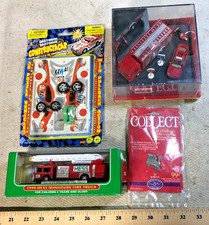 Auto Fan Lot: Hess Miniature, Constructacar, Fire Playset, Hallmark Train Pin(C)