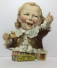 Hires Root Beer Cutout Advertisement VTG Kid Baby Finger Soda