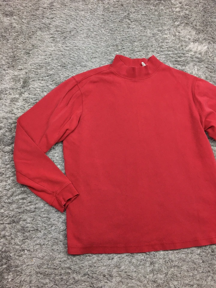 Covington Mock Neck Shirt Mens Size Large Red Long Sleeve Cotton - Image 4 of 4