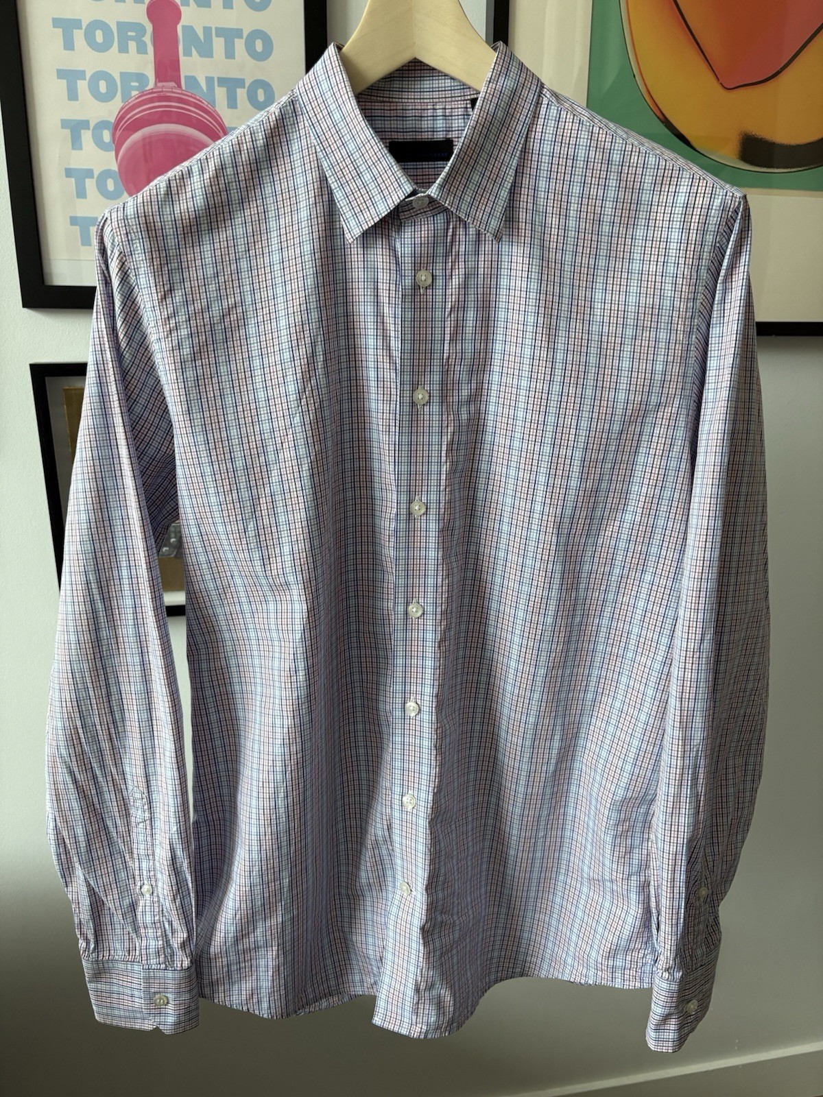Patrick Assaraf Button Down Shirt Long Sleeve Mul… - image 1