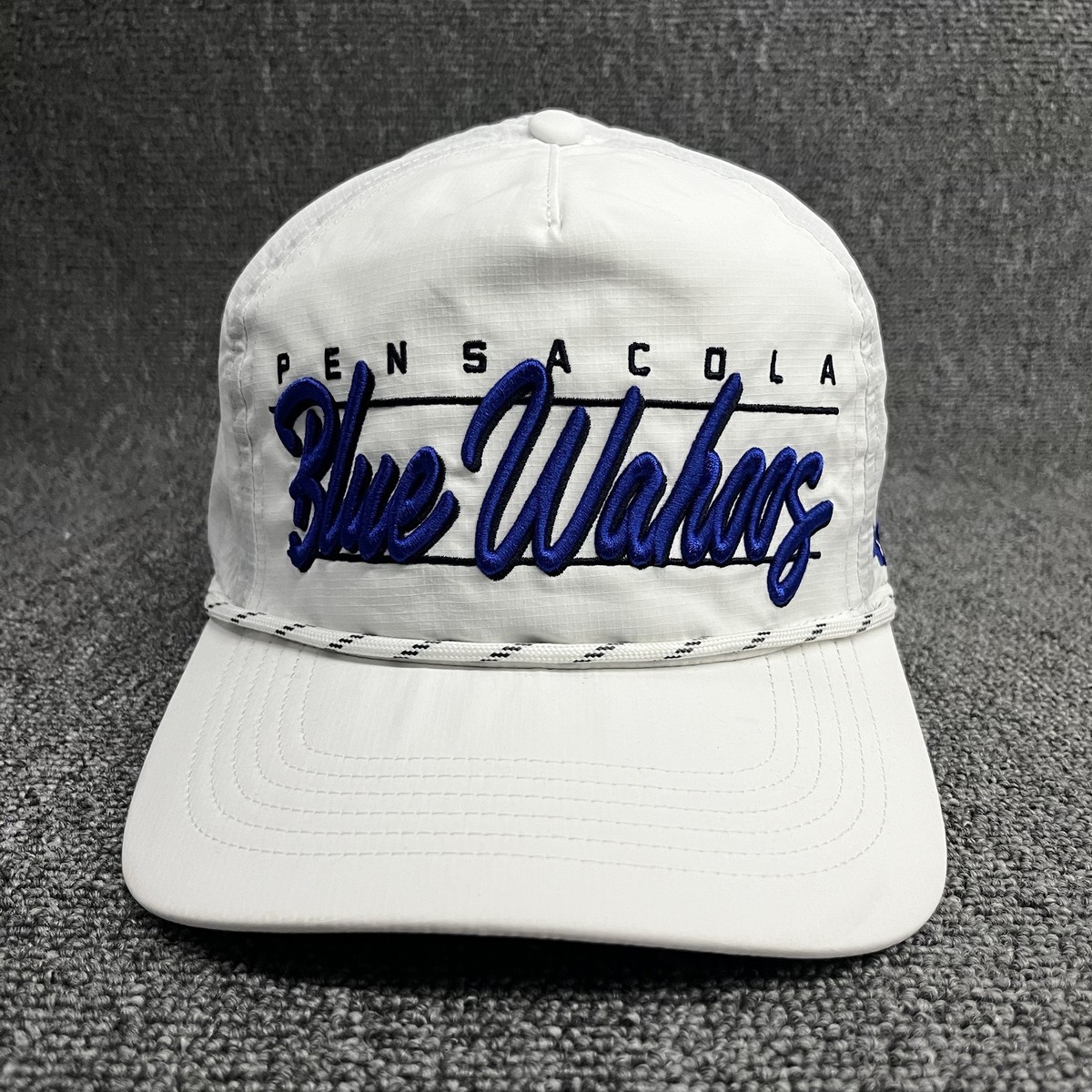 '47 Brand Pensacola Blue Wahoos Hitch Snapback Hat White Rope Southern League