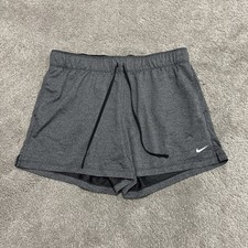 Nike Women Size L Dri-Fit Attack Training Shorts Grey Workout Running DA0319-010