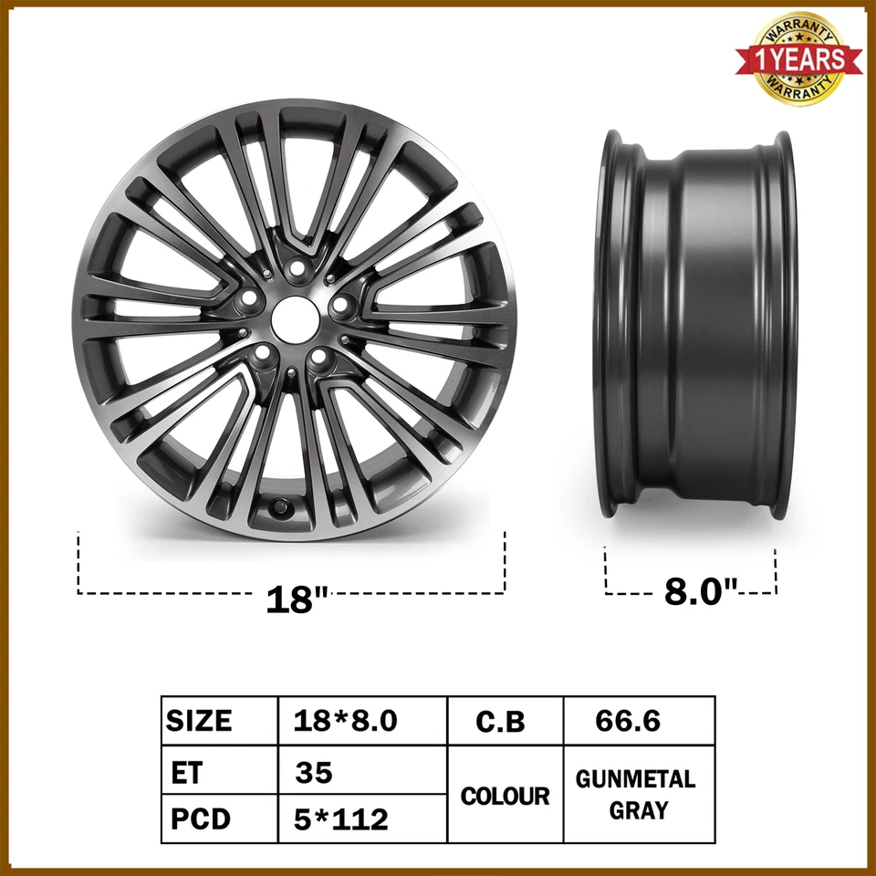 18" x 8" for BMW 530e 530i 540i 2017 2018 2019 2020 Replacement Wheel Rim 86326 - Изображение 2 из 4