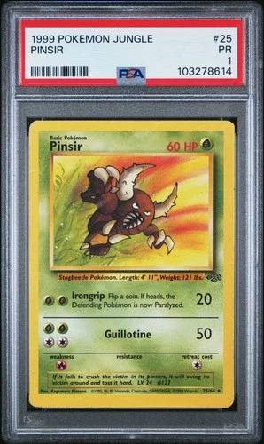 1999 POKEMON JUNGLE #25 PINSIR PSA 1