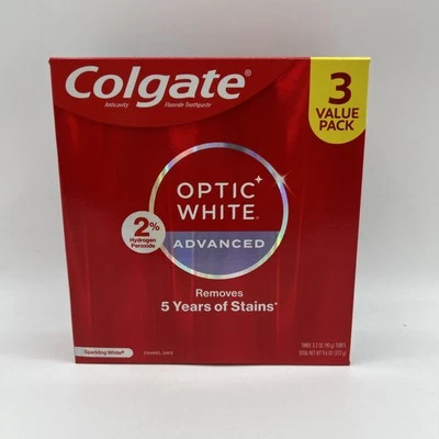 Colgate Optic White Advanced Hydrogen Peroxide Toothpaste 3 Pack, 3.2 oz 1 Box - Image 1 of 4