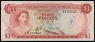 Bahamas 1965 $3 Dollars P19 Banknote #25073