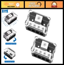 4 Way Power Distribution Block 2PCS, 0/2/4 AWG In, 4/8/10 Gauge Out, Car Audio S