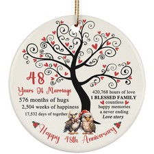 48 Years Love Ornament Happy 48th Anniversary Cute Eagle Couple Christmas Gift