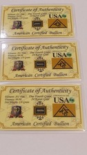 €AFFARE€ 3 X Lingotto Oro 24k 999 Pure Fine Gold Certificato BULLION INGOT