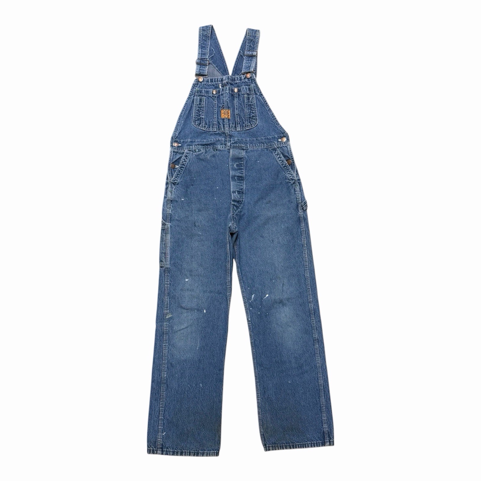 Vintage 80s Big Ben By Wrangler Overalls Sz 34x32 Blue Denim