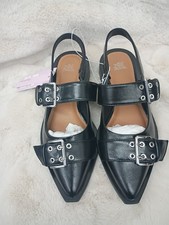 Women's Peyton Double Buckle Slingback Flats Black - Wild Fable - Size 6