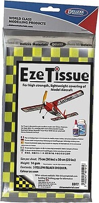 Deluxe-Materials Ez Tissue Black/Yellow Checker 3pk - Plastic Model Aircraft