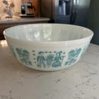 Pyrex 404 Turquoise Blue Amish Butterprint 4qt Mixing Bowl *Great Shape