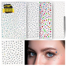1465P Face Gems, Self-Adhesive Hair Gems, 5 Different Types of Face Rhinestones,