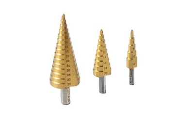 Set punte fresa a scalino in acciaio HSS M2 rivestite titanio 4 32 mm per fora