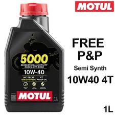 Motul 5000 10W40 4T Semi Synthetic Motorcycle Engine Oil Semi Synth 1 Litre