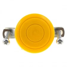 Horn Buttons | Metal, Plastic | Silver and Yellow | 2.625 inches Diameter