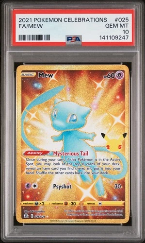 2021 POKEMON CELEBRATIONS #025 FULL ART/MEW PSA 10