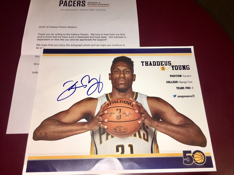 Баскетбольная фотография Таддеуса Янга из San Antonio Spurs NBA с автографом 8X10 + сертификат подлинности - Изображение 4 из 4