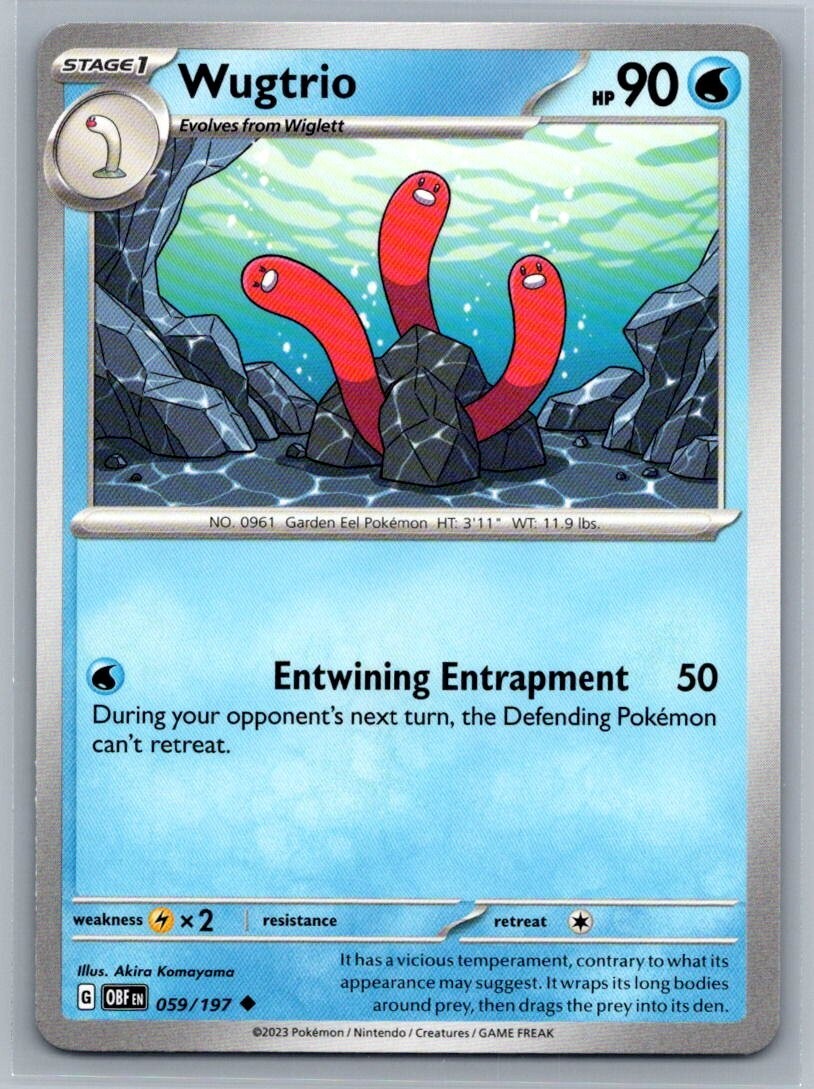 Wugtrio 59/197 Obsidian Flames Uncommon Pokémon TCG 2023